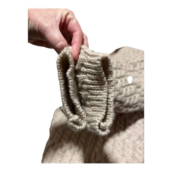 Highland Home Industries Scottish Wool Zip Hoodie Sweater Size M Beige - Picture 8 of 8